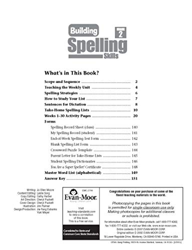 Building Spelling Skills, Grade 2