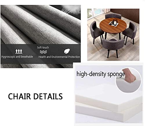 Office Table and Chair Set Conference Coffee Table 90cm Grey