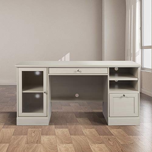 62" Executive Desk with Drawers & Cabinet,Office Computer Desk,Writing Study Table,PC Laptop Table,Modern Study Workstation for Home Office & Den,White