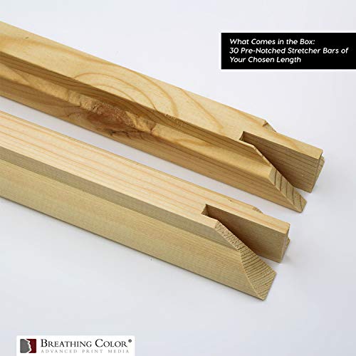 1.5" Deep Pre-Notched - 60", 30pk Stretcher Bars Measuring between Eight Inches & 72 Inches Long Crafted from Kiln-Dried Solid Pine Wood for Gallery Wraps of Your Photo Prints or Artwork For Display"