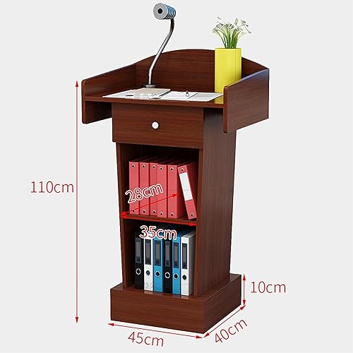 SMuCkS Wood Lectern Podium Floor Standing - Red