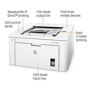 HP Laserjet Pro M203dwB Print Only Wireless Monochrome Laser Printer for Home Business Office, White - 30 ppm, 1200 x 1200 dpi, 8.5 x 14, Auto Duplex Printing, Ethernet