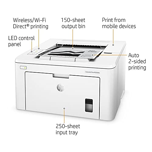 HP Laserjet Pro M203dwC Print Only Wireless Monochrome Laser Printer for Home Office - 30 ppm, 1200 x 1200 dpi, 8.5 x 14 Print Size, Auto Duplex Printing, Ethernet