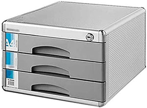 None File Storage Cabinet High-Hardness Aluminum Alloy Lockable Drawer Organizer Grey 5-Layers