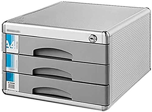 File Storage Cabinet High-Hardness Aluminum Alloy Lockable Drawer Organizer Grey 5-Layers