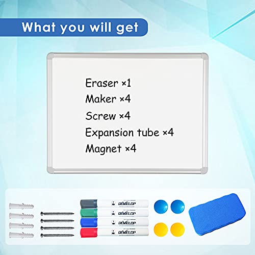 Wall Mounted whiteboard, 60x36 inch Large Magnetic Dry Erase Board for Home Office and School Supplies, Silver Aluminium Frame with Detachable Marker Tray, Markers Eraser and Magnets Included