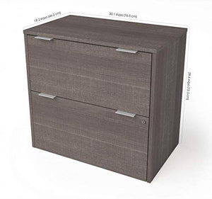 Bestar i3 Plus Lateral File Cabinet 31W Bark Grey