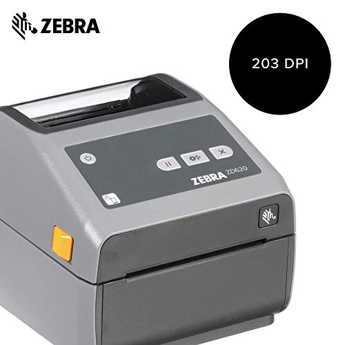 Zebra - ZD620d Direct Thermal Desktop Printer for Labels and Barcodes - Print Width 4 in - 203 dpi - Interface: Ethernet, Serial, USB - ZD62042-D01F00EZ (Renewed)