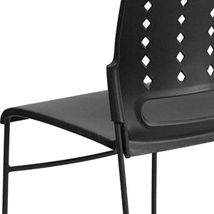 Flash Furniture Stack Chair 5 Pack - 881 lb. Capacity Black Sled Base, Air-Vent Back