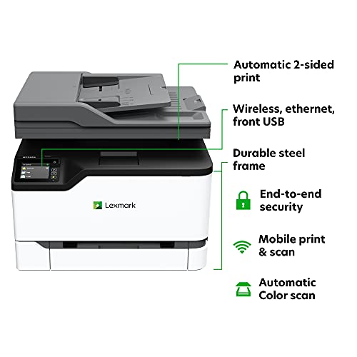 Lexmark MC3326i Colour Multifunction Laser Printer with Print, Copy, Scan and Wireless Capabilities, Two Sided Printing with Full Spectrum Security and Prints Up to 26ppm (40N9660)