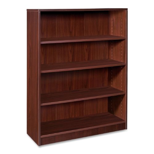 Lorell 4-Shelf Bookcase, 36 by 12-1/2 by 48-Inch, Mahogany