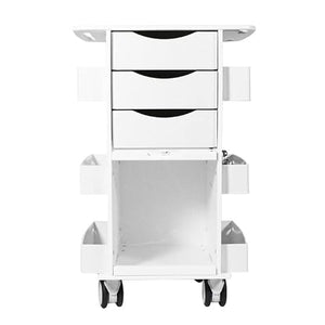 TrippNT Core DX Cart with Smoke Sliding Door - White HDPE - 3 Locking Drawers - Bulk Storage - Acrylic Door