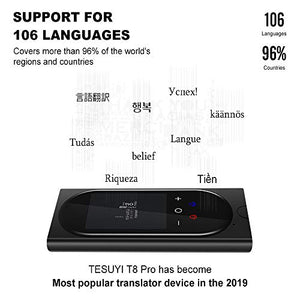 TESIYI Mini AI Translator Device with Camera Translation Function, 106 Languages Instant Two-Way Voice Translation, Noise-Cancelling … (Black)