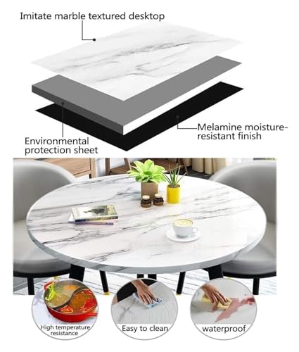DioOnes Modern Table Set for Business and Home - Round Wooden Table with Chairs