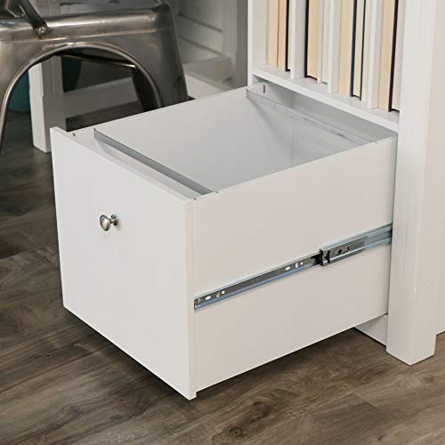 Walker Edison Modern Wood Computer Writing Desk Storage File Drawer Office, 48 Inch, White