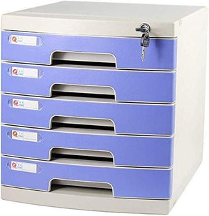 UGani File Cabinet Desktop Storage Box 7-Layer Bookcase with Lock - A4 File Storage (Color: 2)