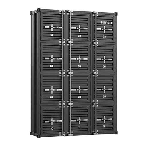 Black Industrial Retro Storage Cabinet with Door, Metal Locker Cabinet (12 Doors)