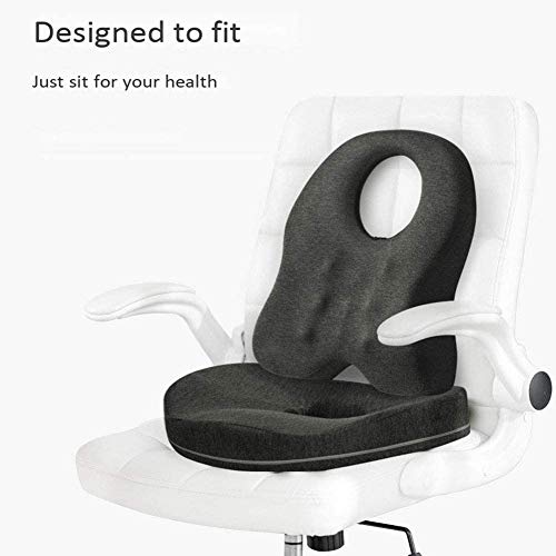 XIXIDIAN Memory Foam Seat Cushion for Back Pain Relief - Washable Cover