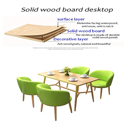 BHH Table and Chair Set of 5 - Modern Leisure Cafe Combination in Green/Gray/Blue