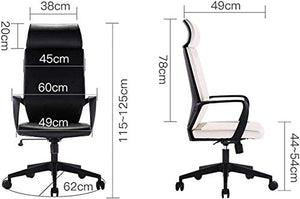 KouRy High Back Office Chair with Sliding Seat and Lumbar Support (Black)