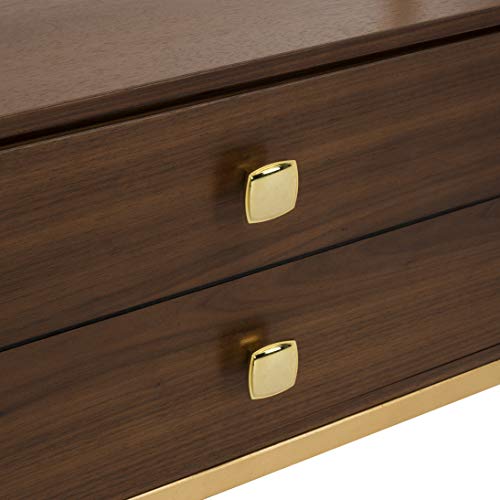 Safavieh ETG6205A Home Collection Mateo 4 Tier 1 Drawer Etagere, Gold and Walnut