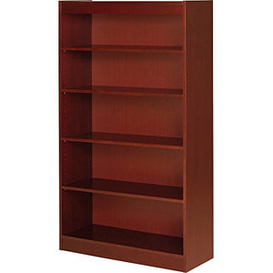 Lorell 89053 5 Shelf Panel Bookcase, 36"x12"x60", Cherry