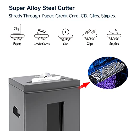 WOLVERINE High Security 10-Sheet Micro Cut Shredder SD9612 - 40 Mins Run Time, 6 Gallon Bin