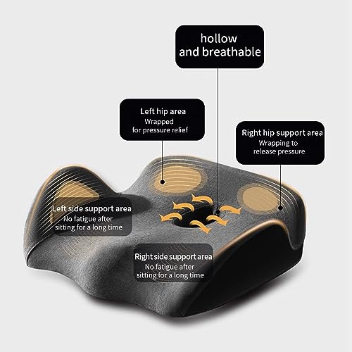 LSTQPK Office Chair Cushion Set for Back and Butt Pain Relief - Gray