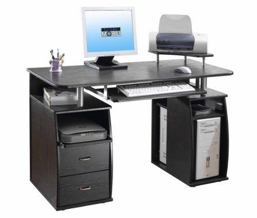 Techni Mobili Modern Office Desk and Complete Computer Workstation, Espresso