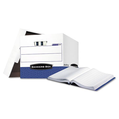 FELLOWES Manufacturing 648 Data-Pak Storage Box, 12-3/4 x 16 x 12-1/2, White/Blue, 12/Ctn