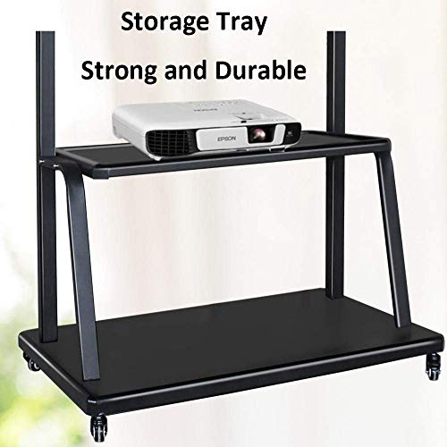 YokIma Stainless Steel TV Floor Stand for 32-65" TVs, Black, Height Adjustable, Max Vesa 600x400mm