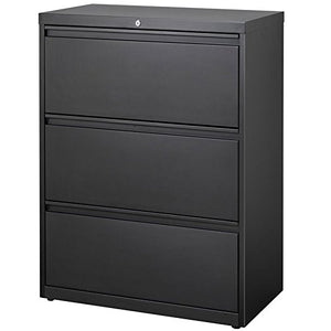 Hirsh HL8000 Series 36" Wide 3 Drawer Lateral File Cabinet in Black