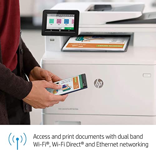 HP Color LaserJet Pro M479fdw All-in-One Wireless Laser Printer, Print & Copy & Scan & Fax, 28ppm, 600 x 600dpi, Auto 2-sided Printing, 4.3" Color Touchscreen Display, Wi-Fi, Bundle with Printer Cable