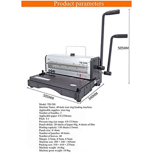 None Heavy Duty Bookbinding Machine 40 Hole Iron Ring Manual Punching Machine 33cm - Round and Square Hole