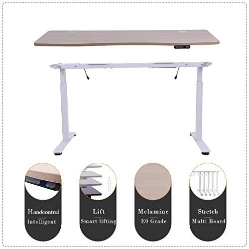 Sunon Electric Standing Desk Ergonomic Height Adjustable W/Dual Motor Stand UP Desk Frame Sit to Stand Desk Base for 47 to 71 inch Table Top (White)
