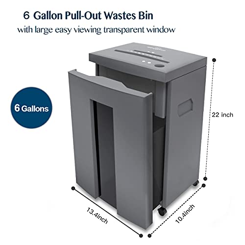 WOLVERINE High Security 10-Sheet Micro Cut Shredder SD9612 - 40 Mins Run Time, 6 Gallon Bin
