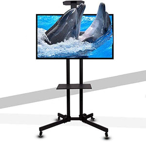 None TV Rack Furniture TV Cart Floor Stand 42-85 Inch - Height Adjustable Full Motion Universal Display Trolley