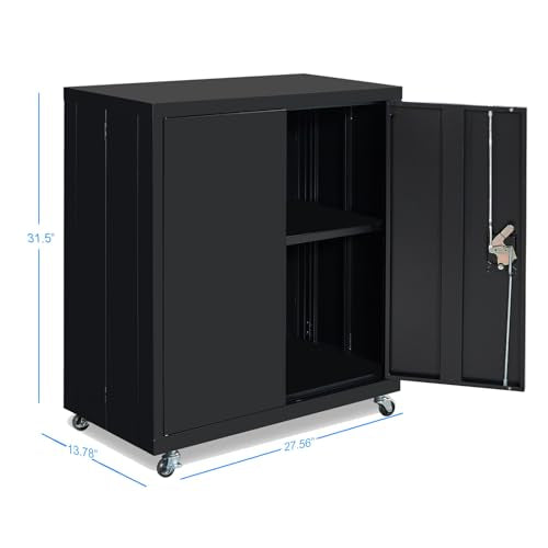 Aursrenty Metal Filing Cabinet with Lock and 4 Wheels