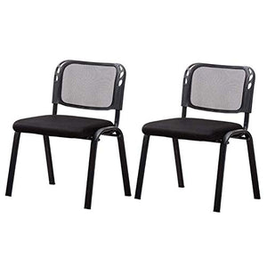 None Heavy Duty Steel Framed Mesh Upholstered Stackable Meeting Chairs - Black