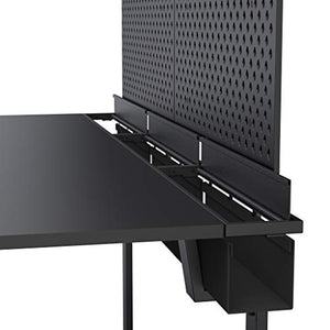 DEZCTOP Bifrost 63W x 28D Gaming PC Computer Desk with Shelves, Large Workstation for Gamers or Home Office with Pegboard, Built-in Cable Management, Stainless Steel Frame (Black)