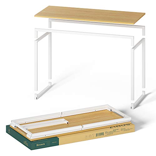 ZINUS Jennifer 55 Inch White Frame Desk / Computer Workstation / Office Desk / Easy Assembly, Natural