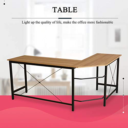 hongyang L Shaped Desk, Round Corner Computer Desk Gaming Table Workstation for Home Office, PC Laptop Writing Study Desk(168x125x72cm)