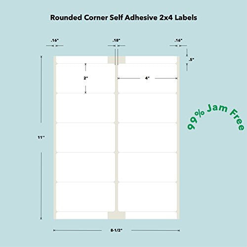 PACKZON Shipping Labels for Laser & Inkjet Printers, with Self Adhesive 2 x 4 Inch (30,000 Labels / 3000 Sheets)