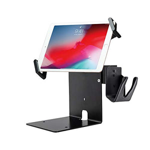 CTA Digital: Security Universal Holder POS Station with Printer Stand & Magnetic Scanner Holder for 7”- 13” Tablets (PAD-CHKS)