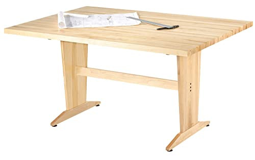Diversified Woodcrafts Solid Maple Large Planning Pedestal Table, 72"W x 48"D x 36"H, Made in USA