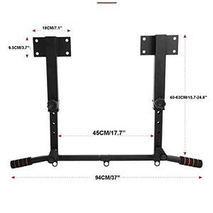 Wall Mount Chin Up Bar Pull-Up Bar with Hangers for Punching Bags Power Ropes Strength Training Equipment for Home Gym 330 LB Weight Capacity