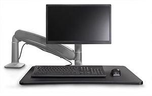 Cadence Express Standing Desk Workstation (Single Monitor, Silver)