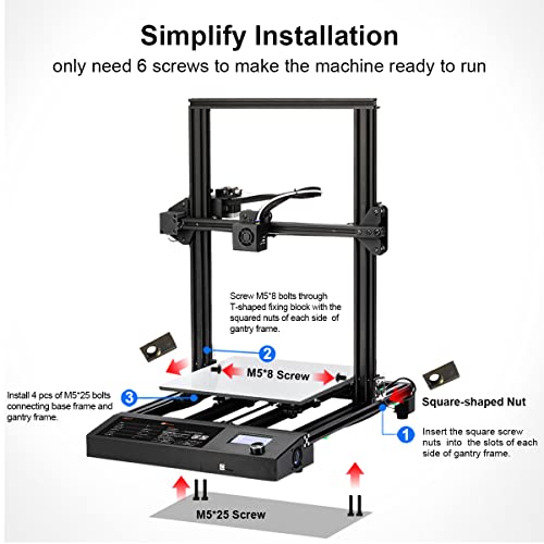 JAYO S8 3D Printer, 310X310X400mm Printing Size, 3D Printer with Removable Build Surface Plate, Resume Printing Function Compatible with 3D Filament (Renewed)