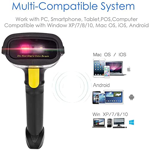 NETUM NT-1228BL 2D Barcode Scanner - Wireless & Bluetooth, USB Wired, QR PDF417 Data Matrix Reader (500 Pieces)