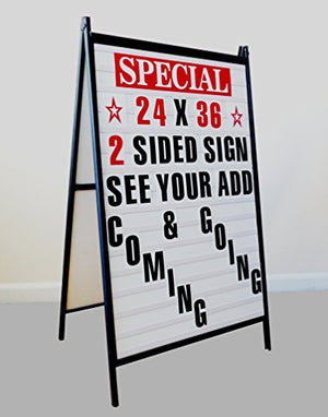 Sidewalk A Frame Changeable Letters Message Sign with 4 inch Letters Set